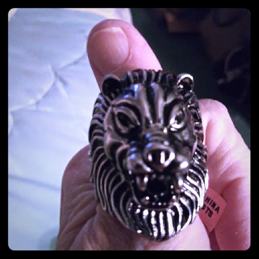 Lions head ring for men